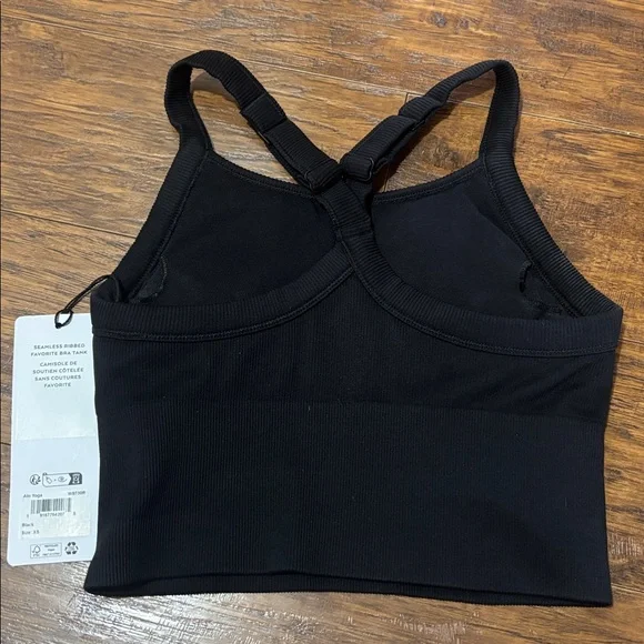 NWT ALO Yoga Black Seamless Ribbed Bra Tank - Picture 4 of 7